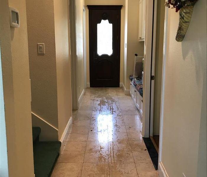 Flooded entryway before