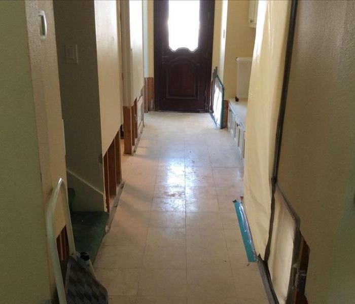 Flooded entryway after
